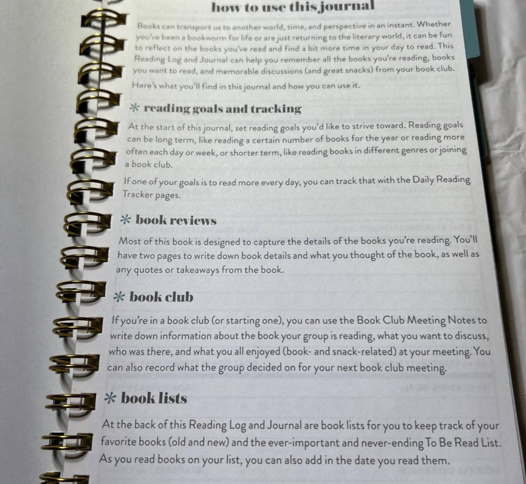 Bookstore Journal & Reading Log (Spiral)